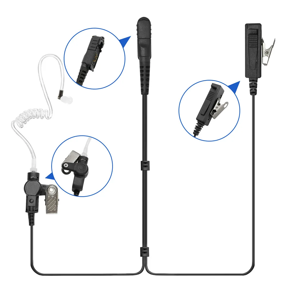 2-Wire Mic Headset For Motorola XPR3500 XPR3300 XPR3300E DP2400 DP2600