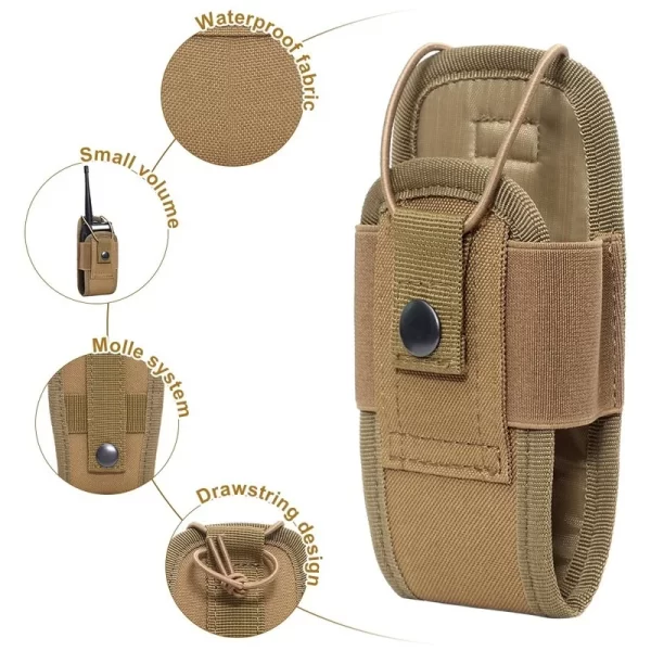 1000D Walkie Talkie Pouch Waist Bag Holder Pocket Portable Interphone Holster Carry Bag for Hunting Camping - Image 2