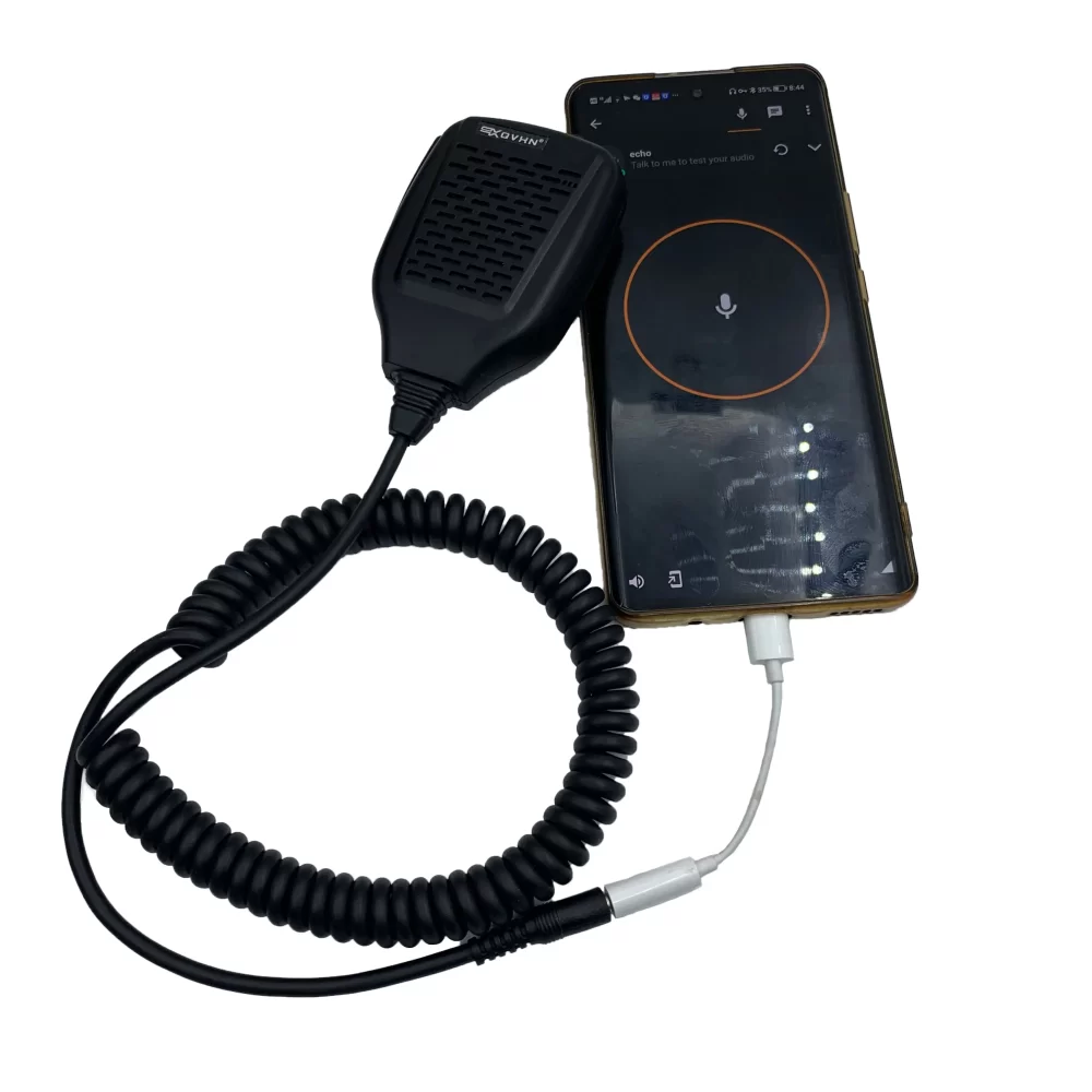 3.5mm Jack Plug Handheld Shoulder Speaker Mic Microphone Ptt Compatible with zello app Built-in battery 1000 mah type-c charging