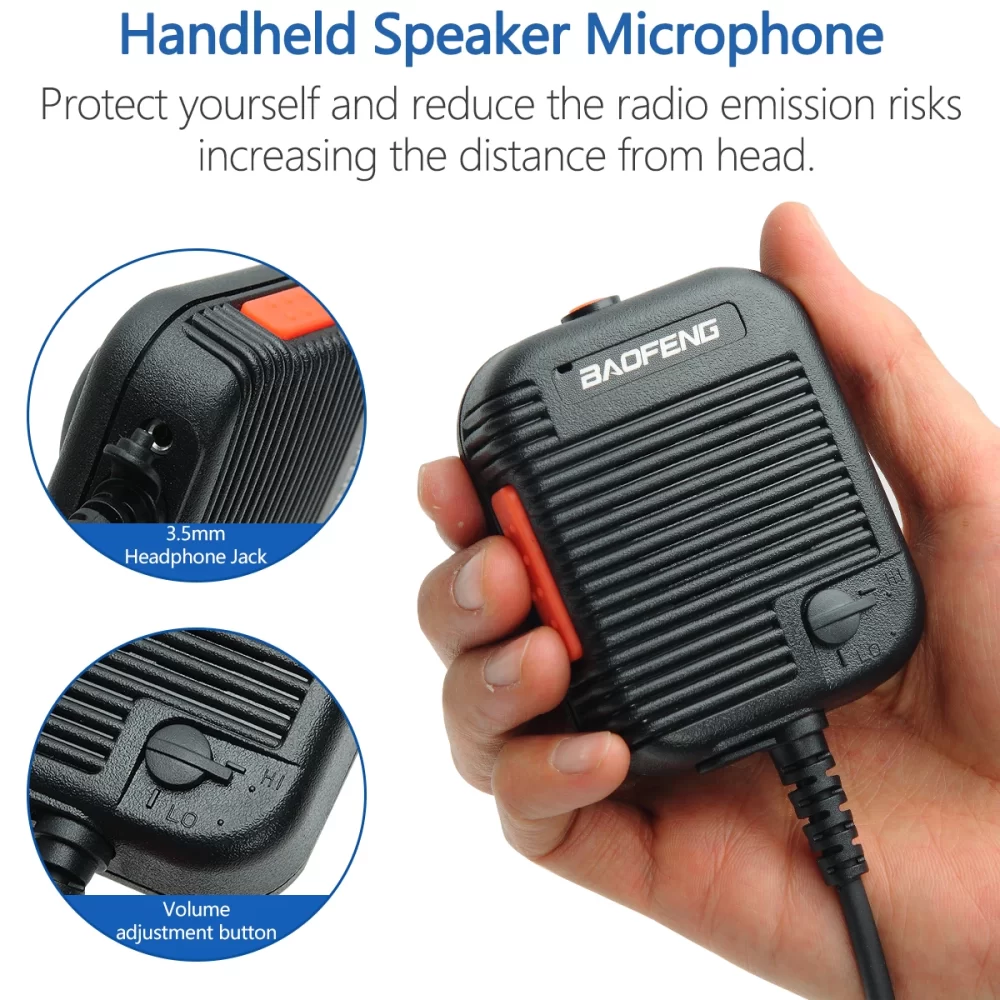 Baofeng AR-152 Tactical Handheld Microphone Speaker Mic Adjustable Volume For Baofeng AR-152 BF-888S UV-5R - Image 2