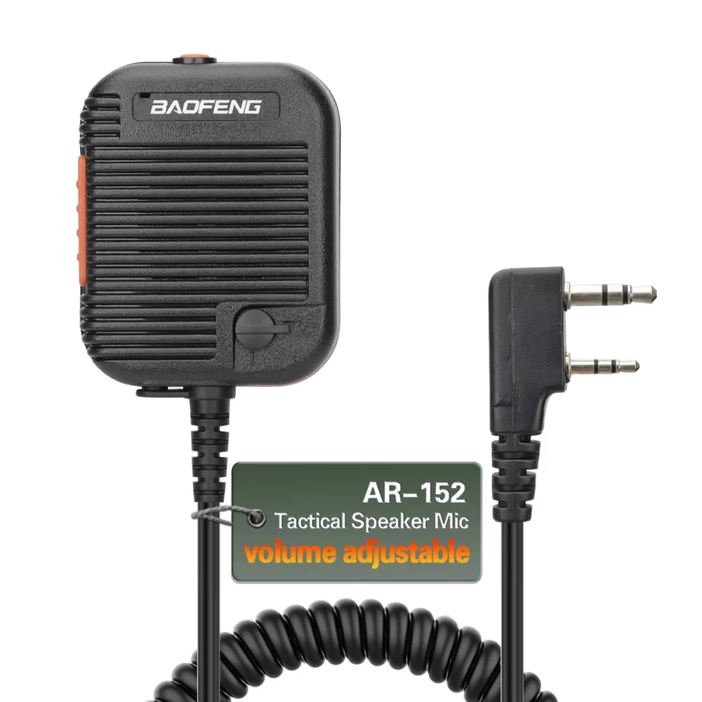 Baofeng AR-152 Tactical Handheld Microphone Speaker Mic Adjustable Volume For Baofeng AR-152 BF-888S UV-5R