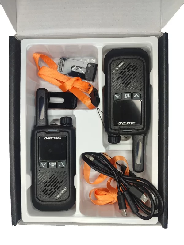 2PCS BAOFENG BF-T17 FRS Mini Walkie Talkie With Earpieces Long Range 22CH VOX USB 2W 0.5W with LED Flashlight - Image 4