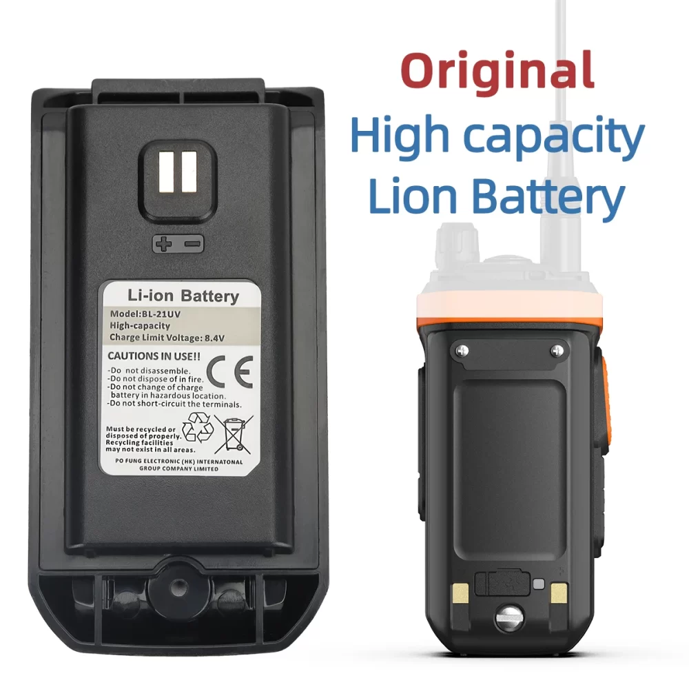 Original Baofeng UV-21 Pro High Capacity Li-ion Battery DC 8.4V support typ-c charging for Baofeng UV21 Pro Portable Walkie Talkie - Image 3