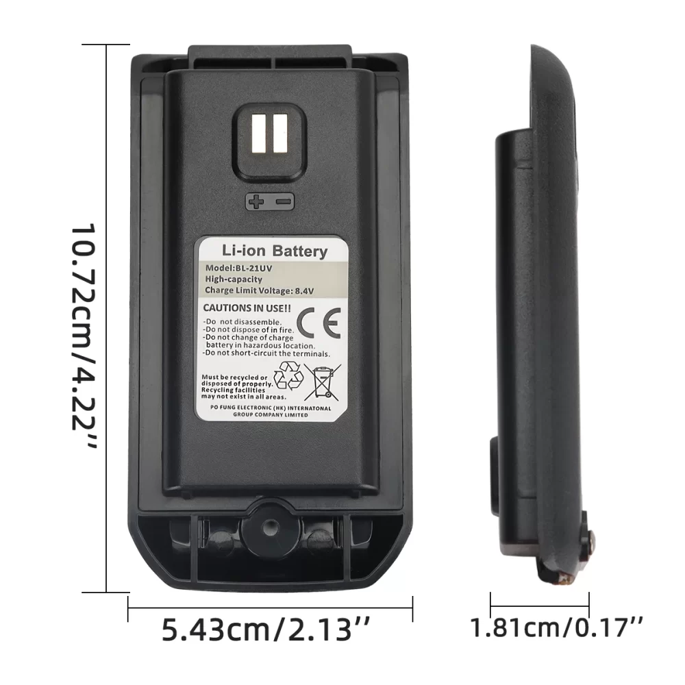Original Baofeng UV-21 Pro High Capacity Li-ion Battery DC 8.4V support typ-c charging for Baofeng UV21 Pro Portable Walkie Talkie - Image 4