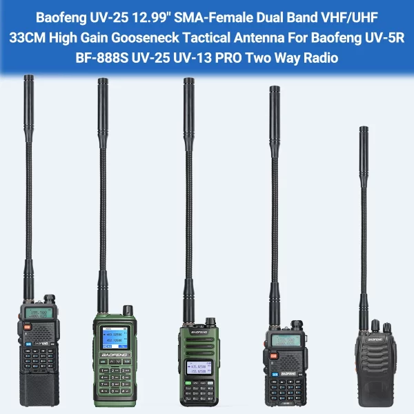 Baofeng UV-25 SMA-Female Gooseneck Tactical Antenna Dual Band VHF UHF Goose Tube BF-UV25L For Walkie Talkie UV-5R BF888s Radio - Image 5
