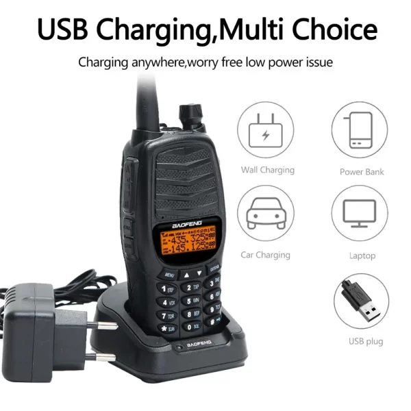 Baofeng UV-X10 15W Walkie Talkie Tri-power Dual Band Long Range 16 KM High Power Upgrade UV-5R CB USB Charger Ham Two Way Radio - Image 4