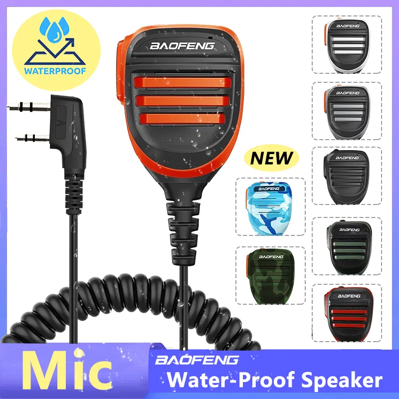 Baofeng Walkie Talkie Speaker Microphone Waterproof PTT Mic For UVn5R UV-16 Pro UV-13 Plus Two Way Radio QuanSheng UV-K5(8) UV-K6