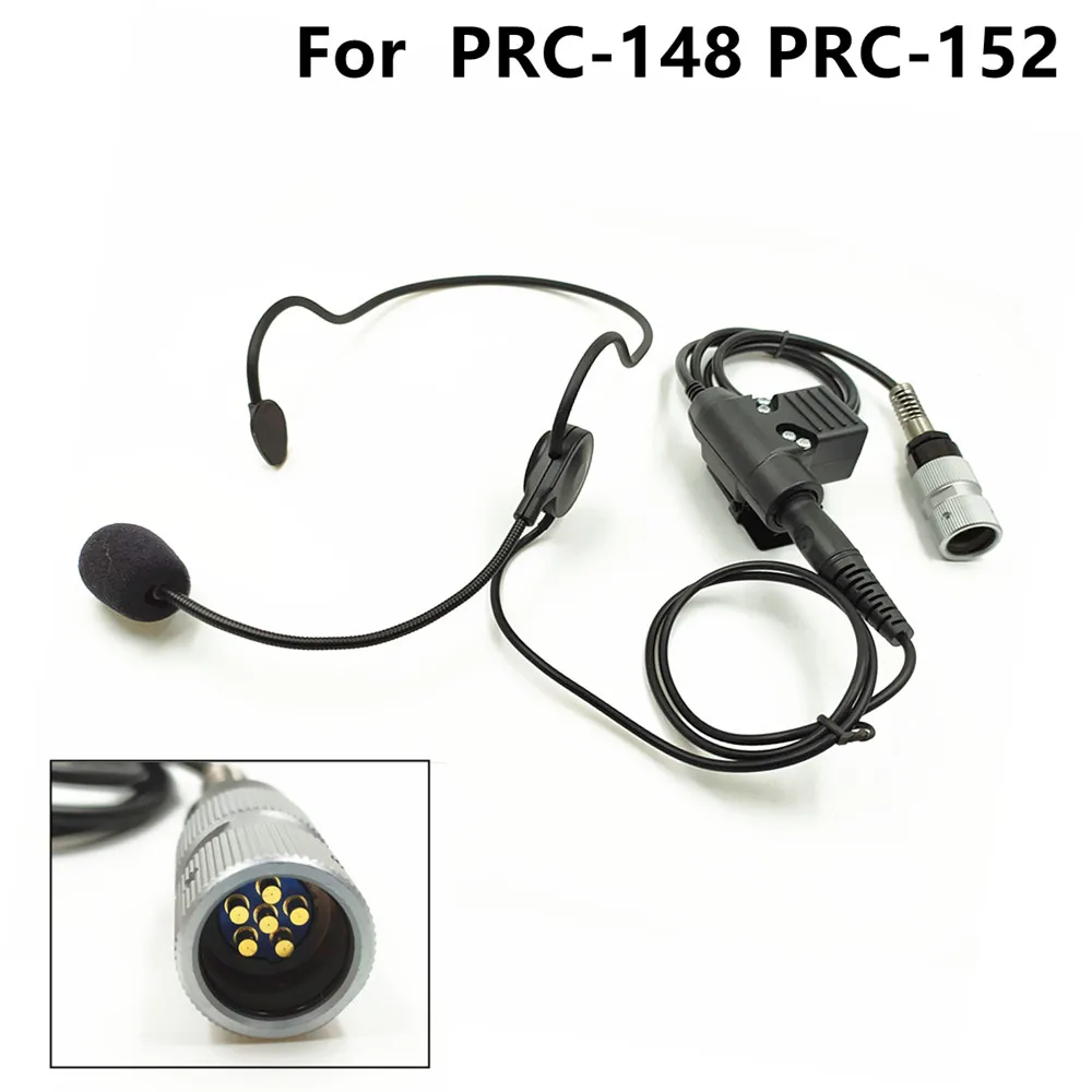 Earpiece for PRC-148 PRC-152 Walkie-talkie, 6-pin U94 PTT Head mounted tactics Earphone