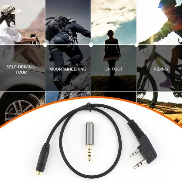 2024 New Splitter Audio Phone Earphone Transfer Cable 2Pin K1 To 3.5MM for Kenwood TYT for Baofeng UV5R 888S Walkie Talkie - Image 5