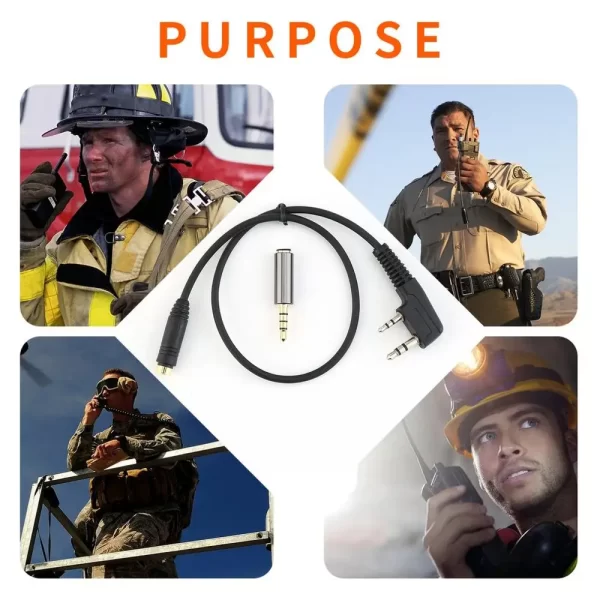 2024 New Splitter Audio Phone Earphone Transfer Cable 2Pin K1 To 3.5MM for Kenwood TYT for Baofeng UV5R 888S Walkie Talkie - Image 6