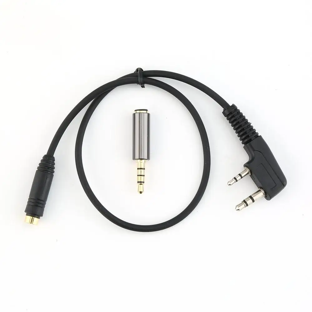2024 Newest Splitter Audio Phone Earpiece Transfer Cable 2Pin K1 To 3.5MM for Kenwood TYT for Baofeng UV5R 888S Walkie Talkie