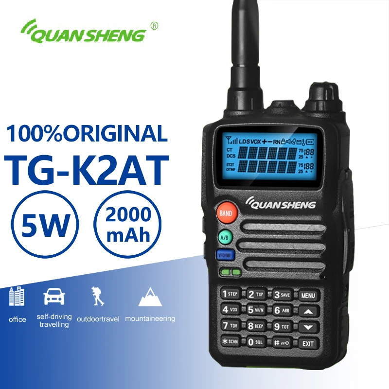 Quansheng TG-K2AT(UV) Dual Frequency Outdoor Two Way Radio Car Charger CB Radio Comunicador Woki Toki