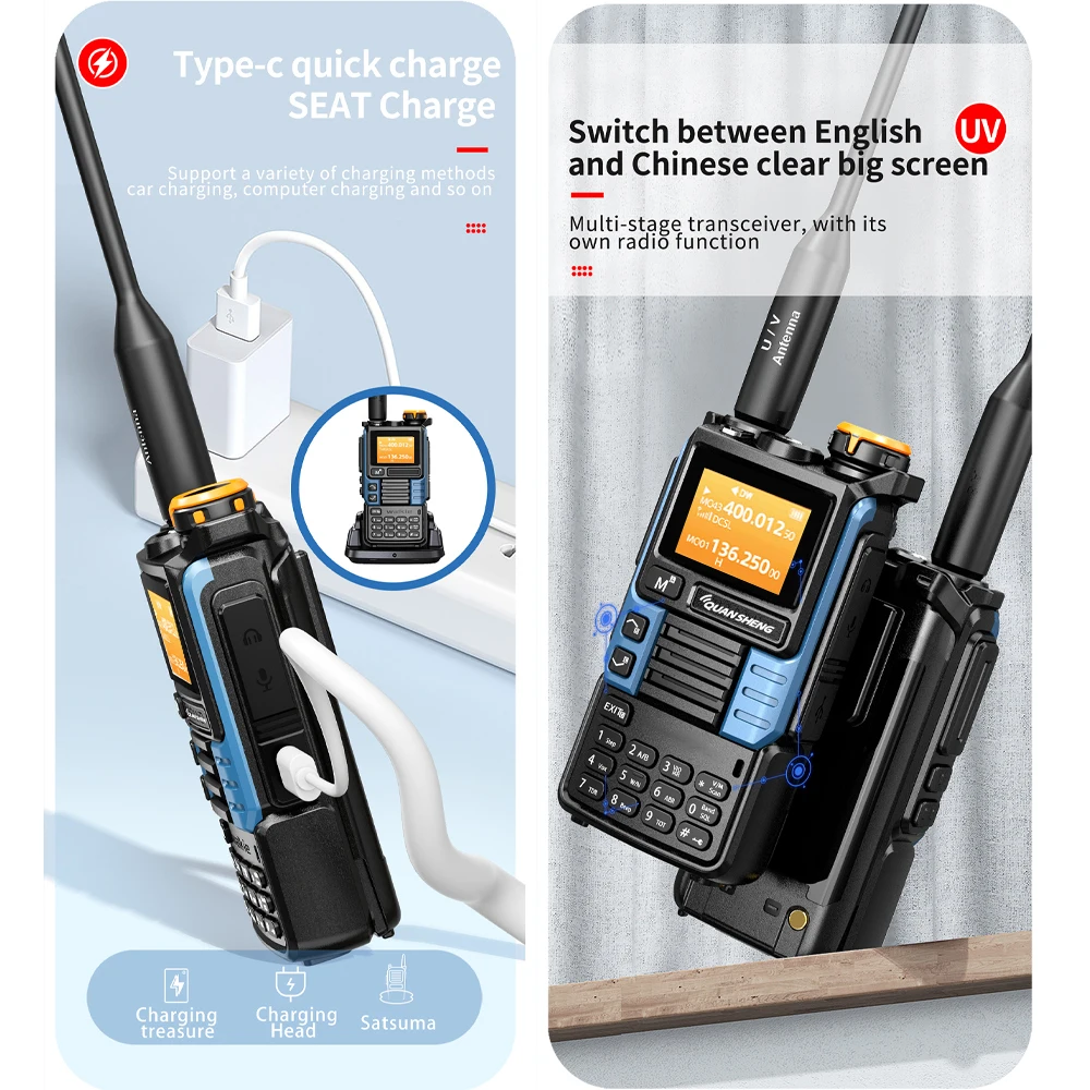 Quansheng uv k6 k5 99 uhf vhf dtmf 20 1000mhz fm scrambler noaa