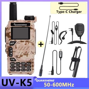 UV K5 Quansheng Walkie Talkie Portable Radio 50-600MHz AM FM Two Way Radio DTMF Wireless Long Range Ham Radio Receiver