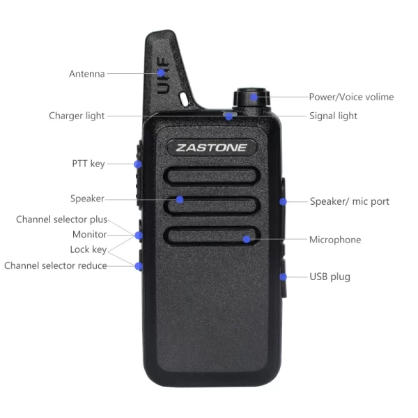 Zastone X6 Mini Walkie Talkie 400-470 UHF Walkie Talkie Portable Handheld Radio Comunicador Two-Way Ham Radio - Image 5