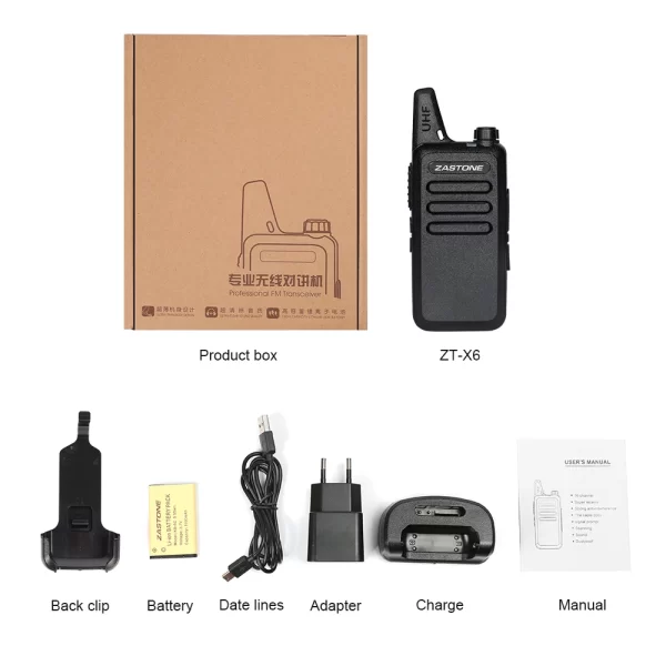 Zastone X6 Mini Walkie Talkie 400-470 UHF Walkie Talkie Portable Handheld Radio Comunicador Two-Way Ham Radio - Image 6