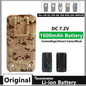 Original UV K5 Battery 1600mAh Quansheng UV-K6 UV-K58 Walkie Talkie Camouflage Li-ion Battery BPK5 For UV5R Plus Two Way Radio