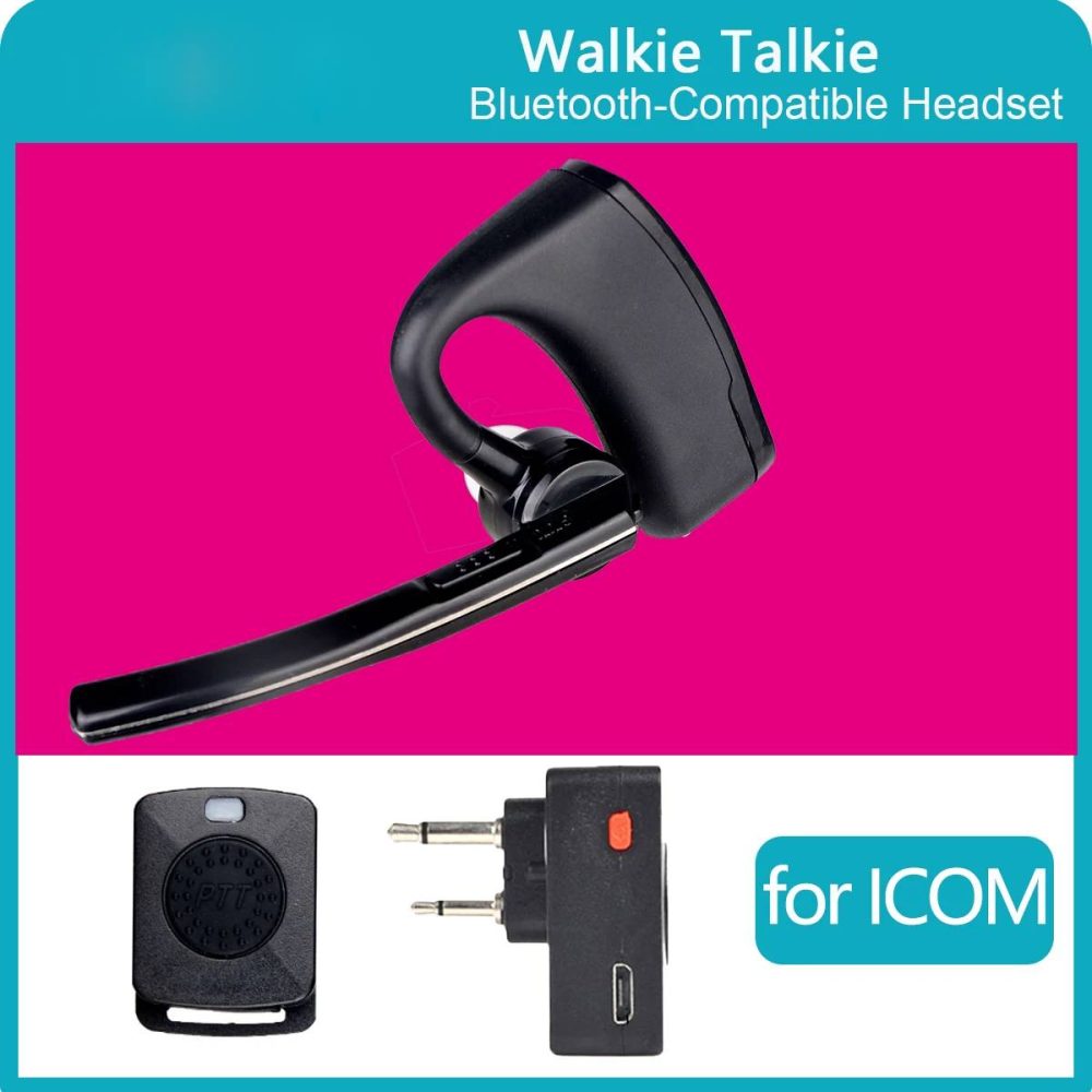 For ICOM Radio Wireless Headphone BT Handsfree Finger PTT for IC-V82 V85 IC-F3000 F3001 F3002 F3003 F3011 F4011 etc