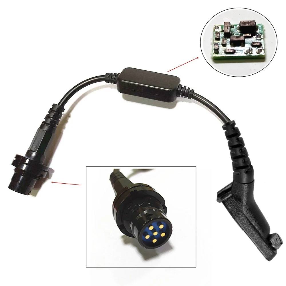 For PRC152 /PRC-148 Harris walkie talkie 6 pin to for motorola Xir  DP APX adapte for PTT AMPLIFIED version REAL STEAL Dynamic MIC headset