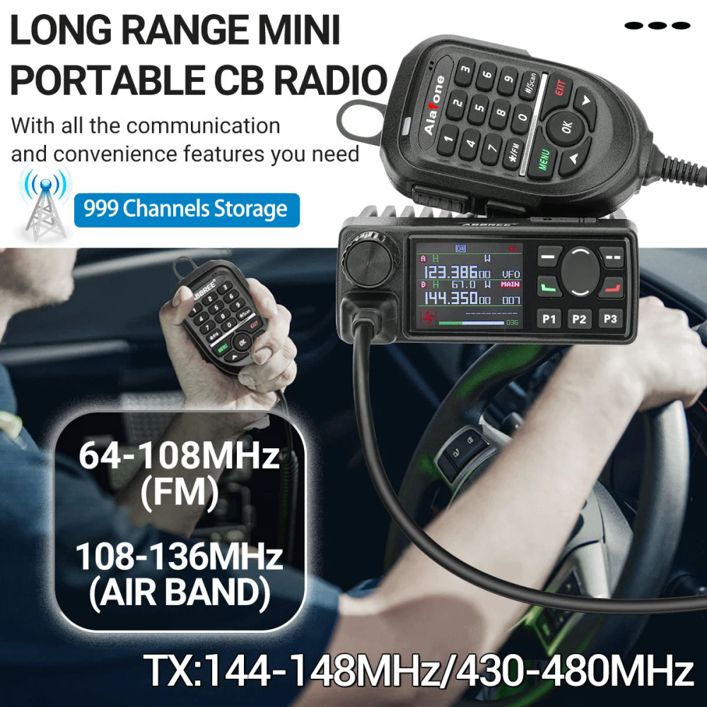 ALAFONE G550 Mobile Radio108-520MHz Full Band AIR Band 999 Channel 25W High Power Amateur GPS Radio Car Radio Station with Mic - Image 4