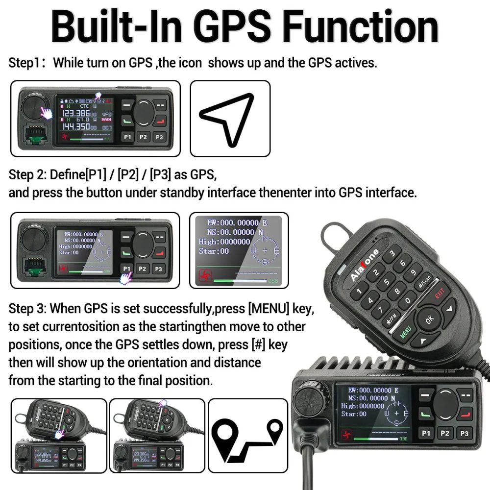 ALAFONE G550 Mobile Radio108-520MHz Full Band AIR Band 999 Channel 25W High Power Amateur GPS Radio Car Radio Station with Mic - Image 5