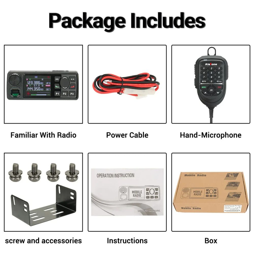 ALAFONE G550 Mobile Radio108-520MHz Full Band AIR Band 999 Channel 25W High Power Amateur GPS Radio Car Radio Station with Mic - Image 6