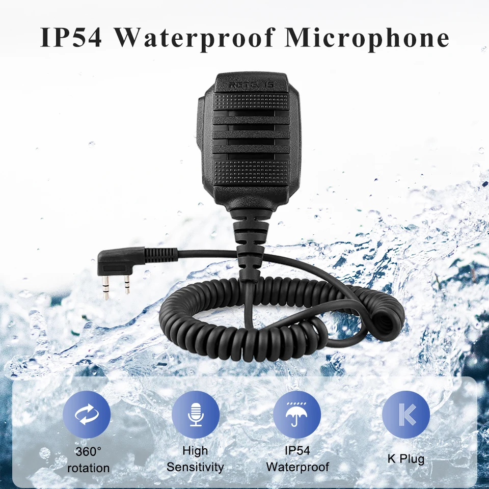 Waterproof Shoulder Speaker Microphone For KENWOOD For BAOFENG UV5R 360-Degrees Swivel Clip Radio Walkie Talkie Parts