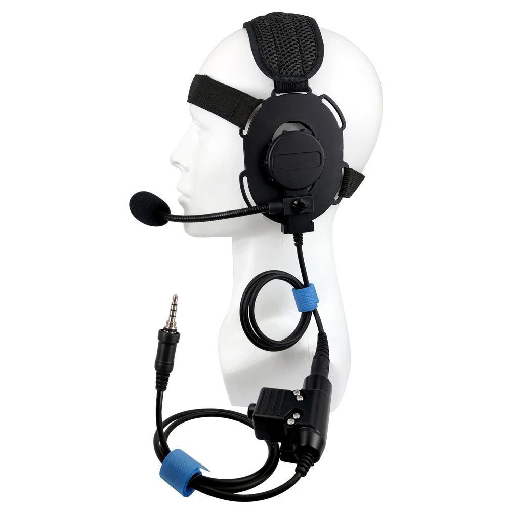 Tactical PTT Headset Mic for YAESU Vertex Radio FT-03 Headphone