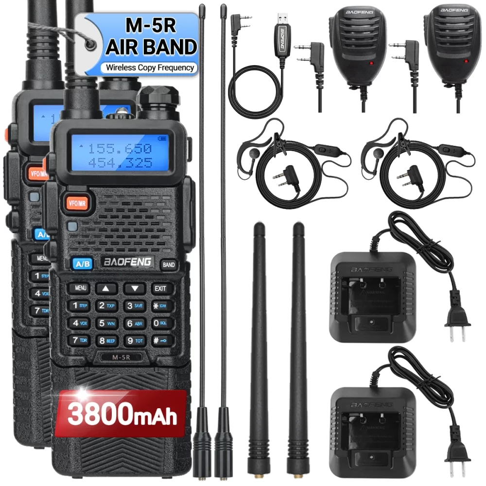 Baofeng M-5R Air Band 3800mAh Two Way Radio