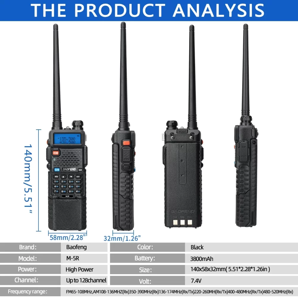Baofeng M-5R Air Band 3800mAh Two Way Radio - Image 6