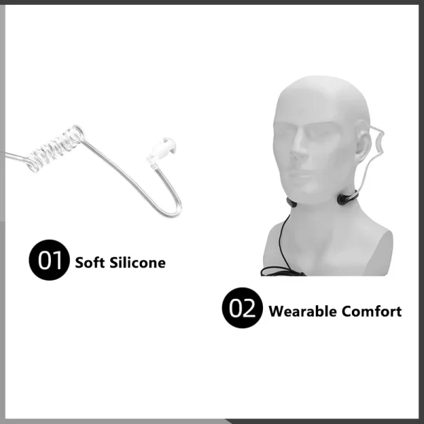 Adjustable Throat Mic Baofeng UV-9RPro V2 Walkie Talkies Earpiece UV-68Pro Max Acoustic Tube Headset For UV9R UV-S22 UV-68 Radio - Image 6