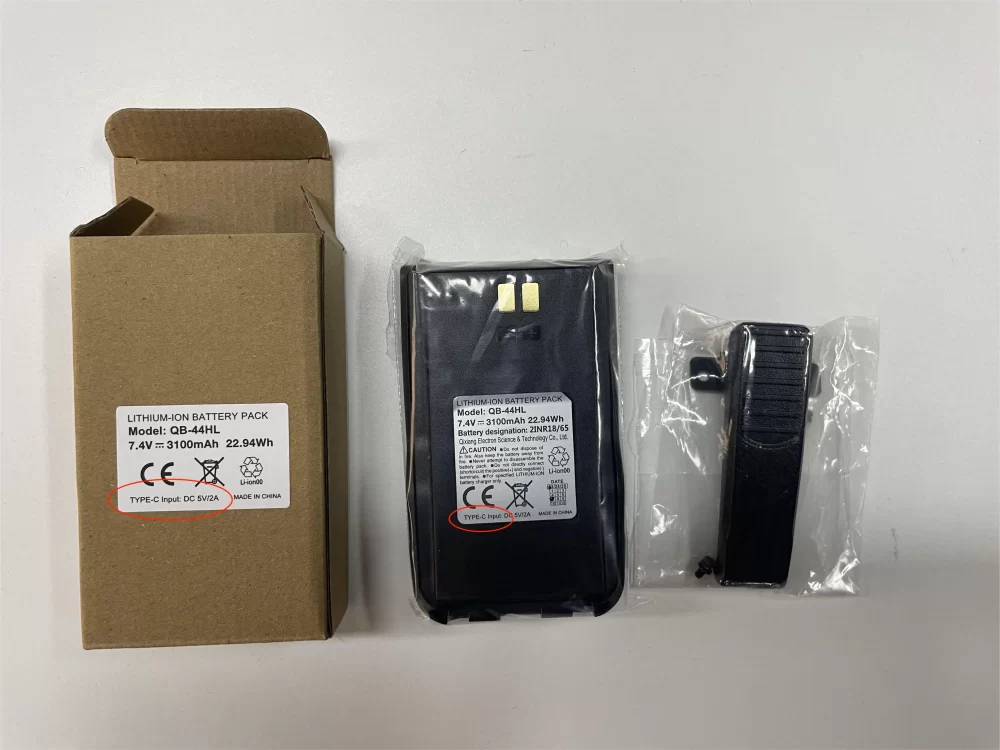 AnyTone Original Type-C Battery Pack With Clip 7.4V 3100mAh for AT-D878UV Plus AT-D878UV AT-D868UV AT-D878S DMR Walkie Talkie - Image 5