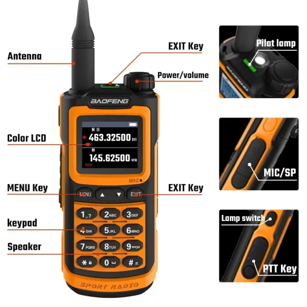Baofeng UV-20 Walkie Talkie 10W 220-260mhz Tri-Band Rainyproof High Capacity Long Range Type C Charging 999 CH UV-G30 Pro Radio - Image 6