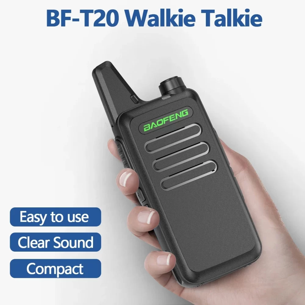 A pair Baofeng BF-T20 5W Portable Mini Walkie Talkie USB Charging 1PC/2PCS Two Way Radios Upgrade Of BF-C9 KD-C1 For Hunting Kid’s Toy