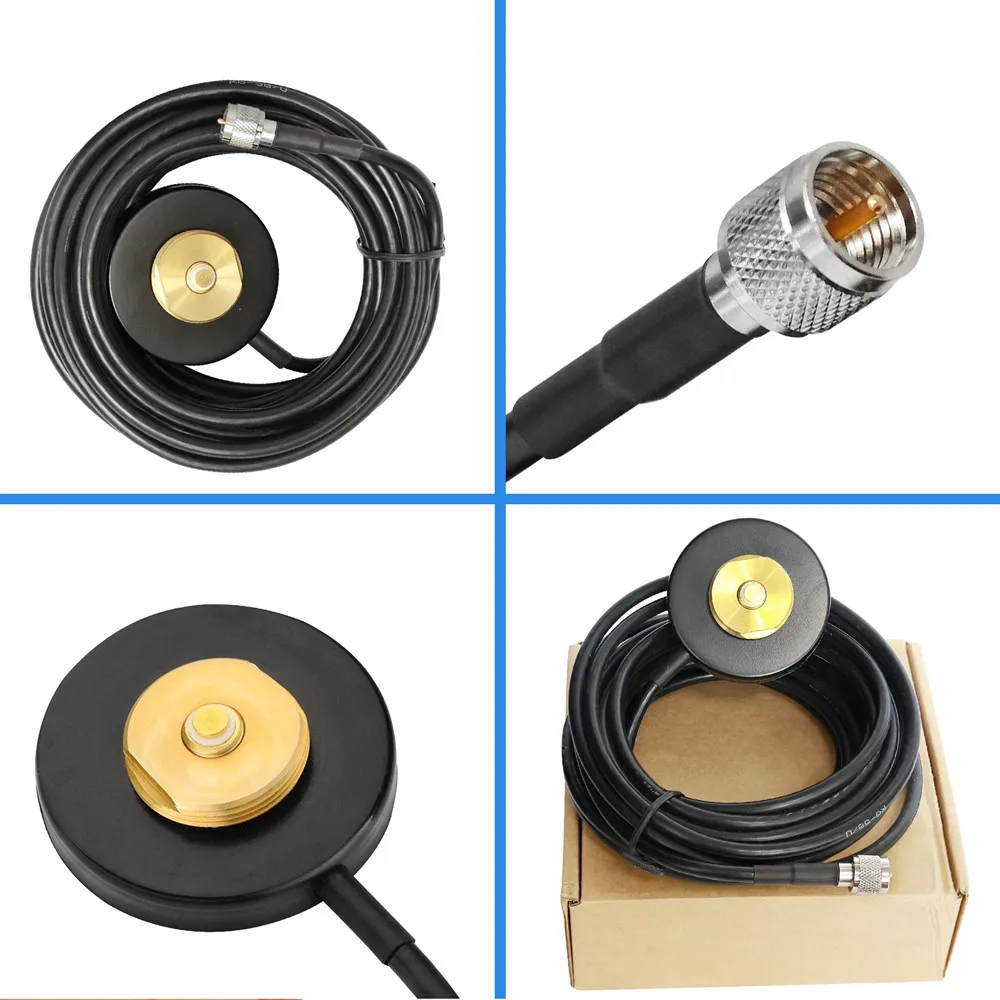 New NMO Mount Magnetic Base 5M Cable Mini UHF Plug for Mobile Radio