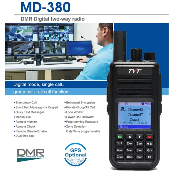 TYT NEW AES256 Encryption MD-UV380/390 Digital Walkie Talkie VHF UHF Dual Band Waterproof Radio GPS Ham Radio DMR Portable Transceiver - Image 5