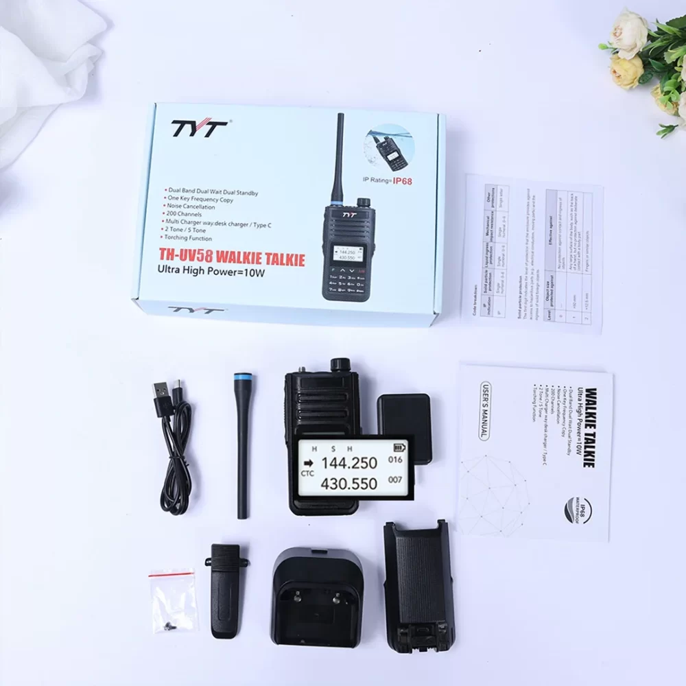 Tytera TYT TH-UV58 Portable Transceiver 10W IP68 Waterproof Radio 200 Channels VHF/UHF Type C Charging 3200mah Tytera TH-UV99 - Image 5
