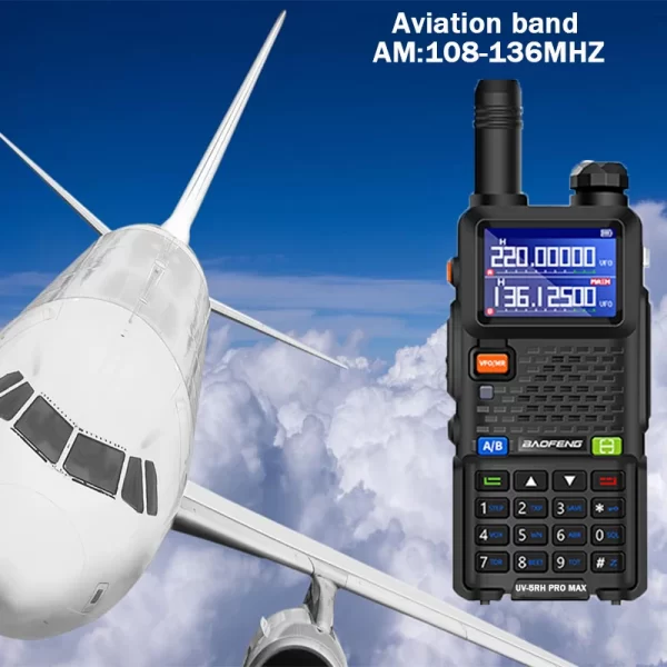 UV-5RH Pro Max Air Band 14.5W 3800mAh AM FM Radio Six Band 65-520MHz UV-5RM Walkie Talkie USB C Frequency Copy Update UV-5RH Pro - Image 3