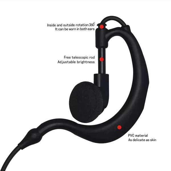 Walkie Takie Headset For Motorola GP328plus GP338plus GP344 GP388 EX500 Zastone UV008 Earphone Pin plug Ear Hook Earpiece - Image 3