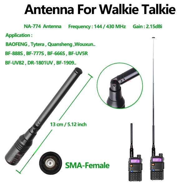 5pcs/lot NAGOYA NA-774 Telescopic Antenna for ICOM Kenwood Baofeng Yaesu Vertex etc Two way Radio