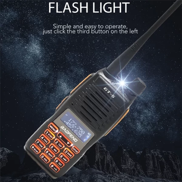 2pcs/lot Baofeng GT-5 10W Dual PTT 5000mAh Dual Band Ham Radios UV82 Update - Image 2
