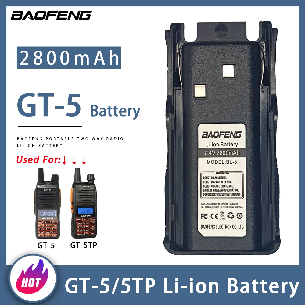 Walkie Talkie BAOFENG GT-5 7.4V 2800mAh Replacement Spare Batteries