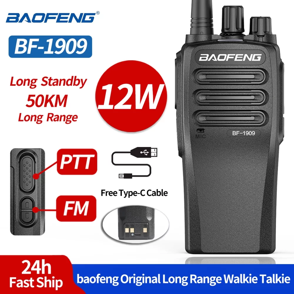 Baofeng BF1909 12W 4800mAh  UHF 400-470mhz Portable Radios BF-888S BF-1904 Upgrade