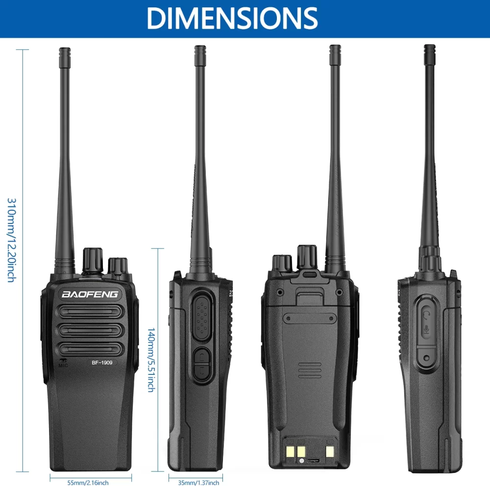 Baofeng BF1909 12W 4800mAh  UHF 400-470mhz Portable Radios BF-888S BF-1904 Upgrade - Image 5