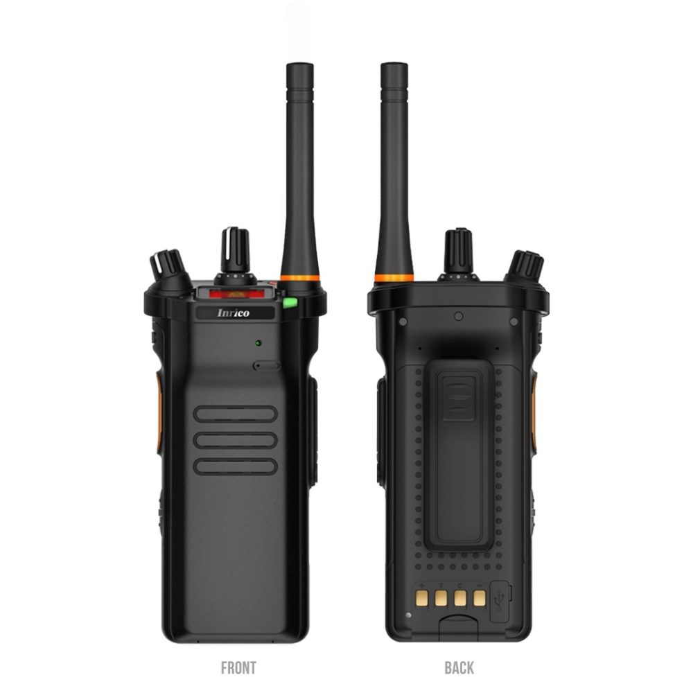 Inrico IRC590 4G Portable PoC Radio IP68 & MIL-STD 810H 1.08"Flippable Screen AES256 Encryption