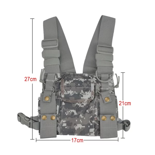 Camouflage CS Tactics Chest Harness Front Pack Pouch Holster Vest Rig Radio Walkie Talkie Rescue Essentials - Image 5