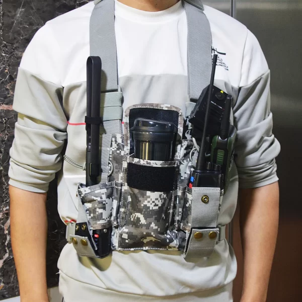 Camouflage CS Tactics Chest Harness Front Pack Pouch Holster Vest Rig Radio Walkie Talkie Rescue Essentials - Image 6