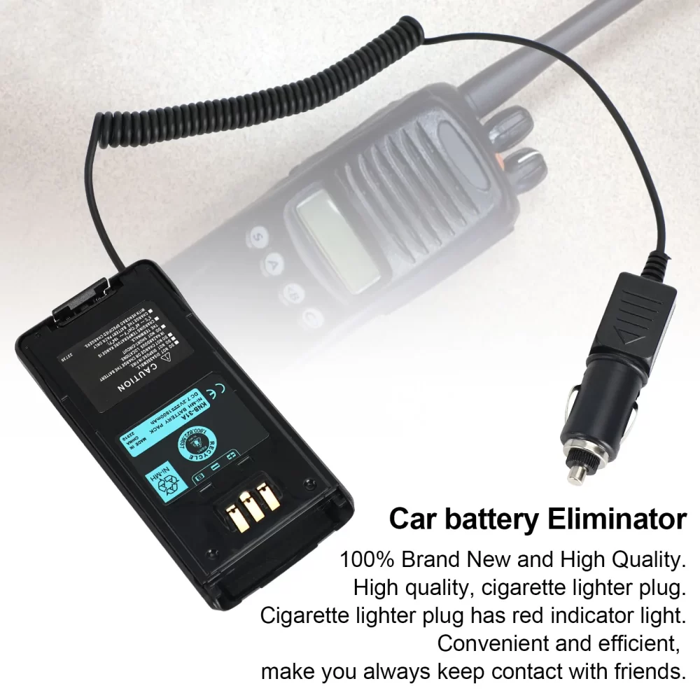 Knb-31A Car Charger Battery Eliminator Adapter For Kenwood Tk2180 Tk3180 Series Walkie Talkie
