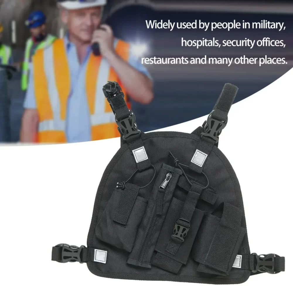 Walkie Talkie Chest Pocket Bags Pack, Harness Backpack Holster Walkie Talkie Carry Case for All radios PT09 - Image 6