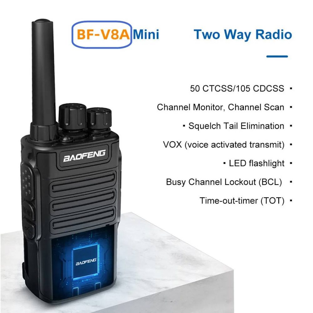 1PCS/2PCS/5PCS Baofeng BF-V8A Handheld Portable Receiver VOX Function UHF 400-470MHZ Mini Radio